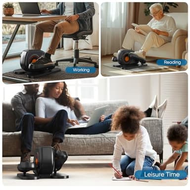 OLIXIS Under Desk Elliptical Machine, Compact, Quiet & Portable Pedal Exerciser with Adjustable Speed, LED Display, Ideal Mini Elliptical for Home or Office Workout - Image 5