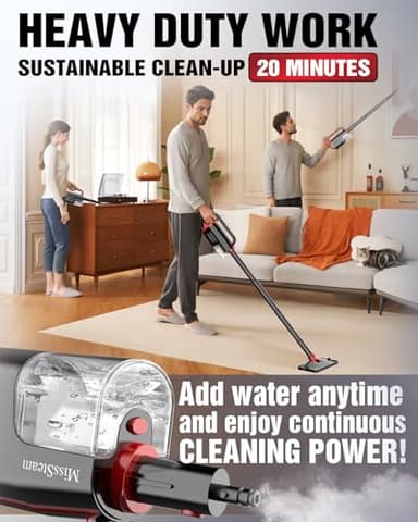 Steam Mop Cleaner Safe High-temp for Deep Cleaning, Lightest Detachable Floor Steamer with 2 Steam Mode 3 Adjustable Level Heavy Duty Powerful Handheld Steam Cleaner for Hardwood & Laminate Tile Grout - Image 5