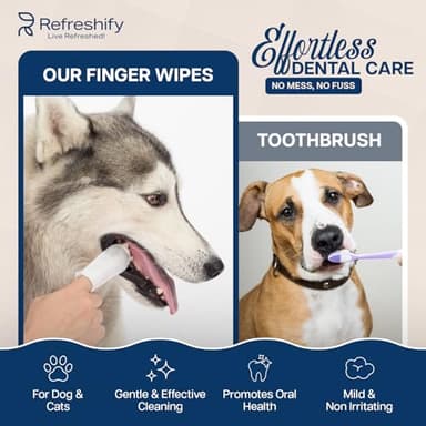 Dog Teeth Cleaning Wipes - 100 Value Pack - Fresh Mint Dog Dental Wipes, Vet Formulated Pet Teeth Cleaning Finger Wipes for Dogs & Cats – Effective Dog Teeth Cleaning, Plaque & Tartar Solution - Image 3