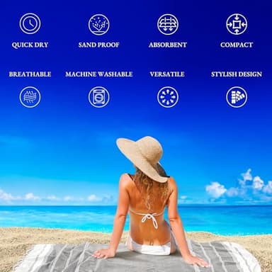 LANE LINEN Beach Towels 12 Pack, Bulk Beach Towels Oversized, Pool Towels for Adults, Pre-Washed, Sand Free Beach Towel, Fast Drying Beach Towel, 39"x71" - Beach Party - Image 4