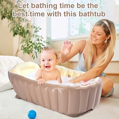 MINK Inflatable Bathtub for Toddlers - Portable Baby Tub with Built-in Air Pump - Collapsible Design for Easy Storage - Perfect for Newborns to Infants - Image 7
