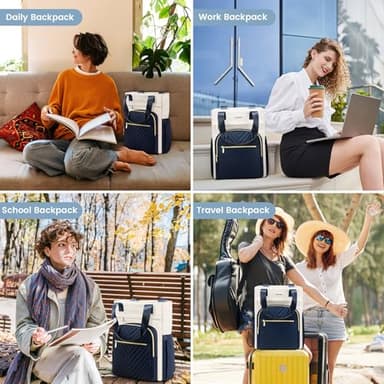 LOVEVOOK Laptop Backpack for Women, 17.3 Inch Work Business Laptop Bag, Wide Top Open Teacher Nurse Bag with USB Port, Waterproof Computer Backpack Purse for travel - Image 5