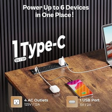 Huuger 63 Inch L Shaped Desk with Fabric Drawers, Computer Office Desk with Power Outlets and USB-C Port, Corner Desk with Storage Shelves, for Gaming Work Study Home Office, Reversible, Rustic Brown - Image 5