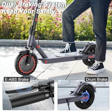 VOLPAM Electric Scooter, 350W/500W, 8.5"/10" Tires, 12/21/28 Miles Range, 16/19/22Mph, Folding E-Scooter with Dual Braking (10''-23Miles-500W-Dual Suspension) - Image 6
