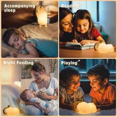 MAGOHMT Silicone Elephant Night Light for Kids - 3-Level Dimmable & Rechargeable LED Lamp, Touch Control Soft Animal Light for Nursery, Baby Room Decor - Image 8