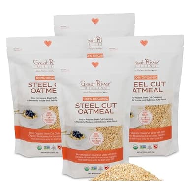 Great River Organic Milling, Oatmeal, Steel Cut Oats, Organic, 22 Ounces (Pack of 4) (Packaging May Vary) - Image 1
