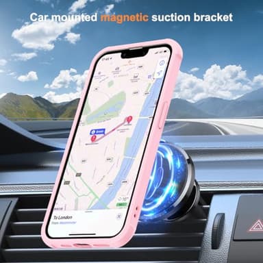 SKYLMW Compatible with iPhone 16E Case with Invisible Magnetic O-Ring Stand Military-Grade Translucent Case for iPhone 16E 6.1" 2025 [Compatible with Mag-Safe][Great Grip Feeling], Pink - Image 4