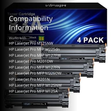 83A Toner Cartridge Black - Compatible Replacement for HP 83A CF283A Black Toner Cartridge 83X CF283X for HP Laserjet Pro MFP M125nw M201dw M225dw M255dn M201n Printer (4 Pack) - Image 3