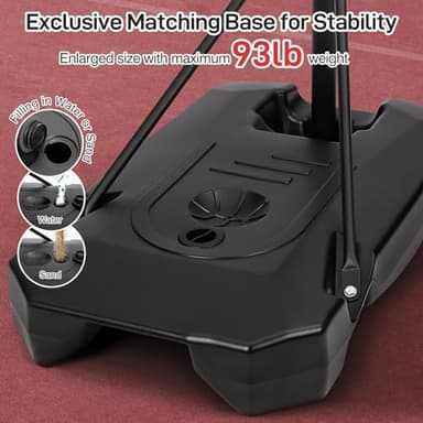 Yohood Kids Basketball Hoop Outdoor 4.82-8.53ft Adjustable, Portable Basketball Hoops & Goals for Kids/Teenagers/Youth in Backyard/Driveway/Indoor, with Enlarged Base and PC Backboard - Image 5