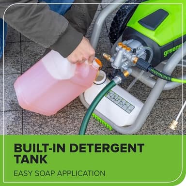 Greenworks Pro Brushless 2700 PSI (CSA Certified) 2.3 GPM Max / 1.2 GPM Electric Pressure Washer (Foldable Handles, Rugged Steel Frame, 25 FT Hose, 35 FT GFCI Power Cord) - Image 7