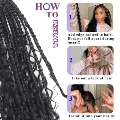 Afihond Human Braiding Hair For Boho Braids Deep Water Wave Human Bulk Hair for Braiding 12A Brazilian Virgin Human Hair Extensions for Boho Braids 3 Bundles/Pack 110g Chocolate Brown 18inch - Image 5