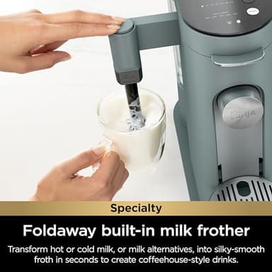 Ninja Pods & Grounds Specialty Single-Serve Coffee Maker, K-Cup Pod Compatible, Built-In Milk Frother, 6-oz. Cup to 24-oz. Travel Mug Sizes, Iced Coffee Maker, 1550 watts, Sage Green, PB051SG - Image 4