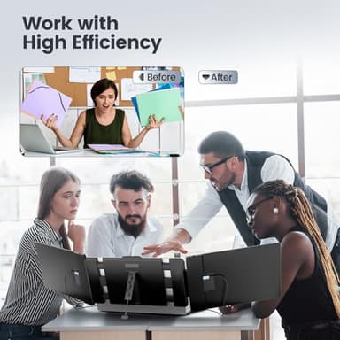 Teamgee 14" Laptop Screen Extender, FHD 1080P IPS Triple Portable Monitor for 13''-17" (Diagonal) Laptop, HDMI/USB-A/Type-C Plug & Play, Built-in Speakers & Adjustable Stand, for Mac/Wins/Android/Dex - Image 5