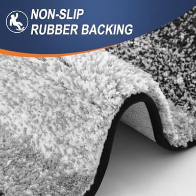 OLANLY Bathroom Rug Mat 44x24, Extra Soft and Absorbent Microfiber Bath Rugs, Non-Slip Plush Shaggy Bath Carpet Runner, Machine Wash Dry, Bath Mats for Bathroom Floor, Tub and Shower, Black - Image 4