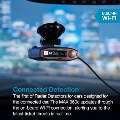 Escort MAX 360c Laser Radar Detector - WiFi and Bluetooth Enabled, 360° Protection, Extreme Long Range, Voice Alerts, Apple CarPlay and Android Auto Compatible, Black - Image 4