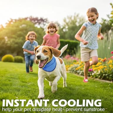 EXPAWLORER Dog Cooling Bandana - 2 Pack Instant Chill Out Pet Scarf Adjustable, Summer Outdoor Ice Neck Cooler, Prevent Sunstroke for Small Medium Large Breeds (Navy Green, M) - Image 7