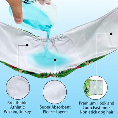 Frvxil Washable Male Dog Diapers: Reusable Belly Bands for Puppy - 3 Pack Absorbent Doggy Wraps (Dinosaur, Medium, Count, 3) - Image 3