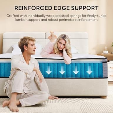 LIKIMIO Full Mattress, 12 Inch Memory Foam Mattress for Pressure Relief, Medium Firmness, Individually Wrapped Coils Breathable Knitted Fabric with Motion Isolation, Non-Slip CertiPUR-US Certified - Image 7