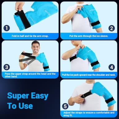Comfytemp Shoulder Ice Pack Rotator Cuff Cold Therapy Wrap, FSA Eligible, Gel Ice Packs for Injuries Reusable, Instant Cold Compress Shoulder Brace for Pain Relief, Surgery Recovery Item Gift (Large) - Image 6