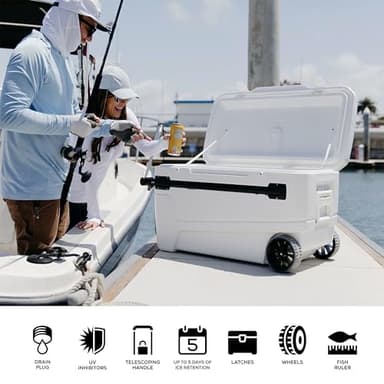 Igloo MaxCold Glide Coolers 110 QT, Insulated Portable Rolling Cooler with Soft Ride Wheels, 168 Can Capacity, Leak-Proof, 5-day Ice Retention - Image 3