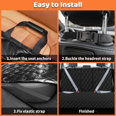 URPOWER Dog Car Seat Cover for Back Seat - Waterproof Bench Seat Cover Fits Middle Armrest for Cars, SUVs & Small Trucks, Nonslip Backseat Dog Covers Rear Seat Protector for Pets and Child - Image 7
