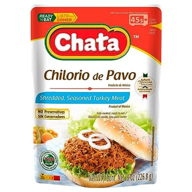 Chata Turkey Chilorio, Shredded Seasoned Meat, 8 oz, Pack of 1 - Image 1