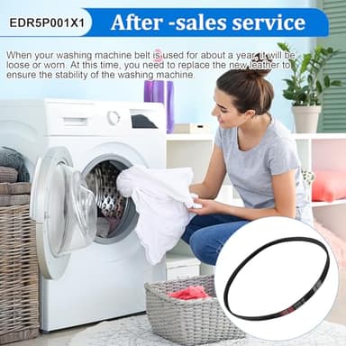 WE12X27300 Washer Drive Belt for GE Washing Machines, Replaces 4587578, AP6328196, PS12342956, EAP12342956, 253C1275P001, 5PJ587SJ161, Durable Rubber Drive Belt for GE GUD/GUV Series - Image 7