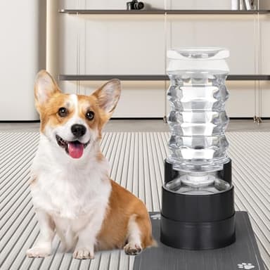 RIZZARI Large Water Dispenser for Dogs: 8L Gravity Black Automatic Stainless Steel Waterer - 100% BPA Free - Raised Pet Feeder for 20-42 LB Senior Dogs with Joint Pain in Bedroom Garden - Image 7