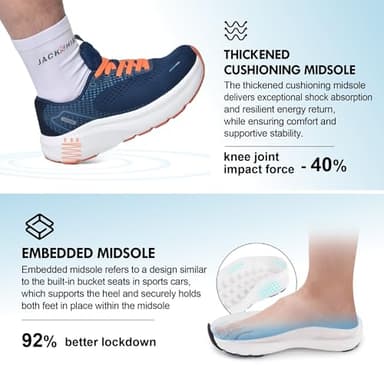 JACKSHIBO Wide Toe Box Shoes for Men Arch Support Shoes Wide Width Sneakers for Running Walking Athletic Tennis Orthopedic Plantar Fasciitis Workout Flux Footwear with Thick Cushioned Zero Drop Sole - Image 6