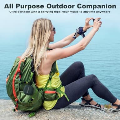 Bobtot Portable Wireless Bluetooth Speaker - IPX7 Waterproof Show Speakers with 16H Playing Time, Loud Stereo Sound, Built-in Mic, TWS, Small Size with Carry Lanyard, DarkBlue - Image 5