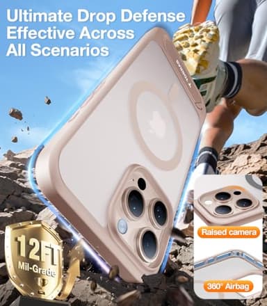 TORRAS for iPhone 16 Pro Max Case Translucent Natural Titanium Gold | Strong Magnetic & Seamless Stand, Fit for MagSafe, Military-Grade Drop Protection, Sturdy Adjustable Kickstand, Slim Matte Finish - Image 5