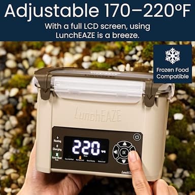 LunchEAZE Core Gen 2 Cordless Heated & Electric Lunch Box – Battery-Powered, 4-Cup Capacity, 220°F, Automatic Scheduled Heating for Hot Meals Anywhere - Image 7