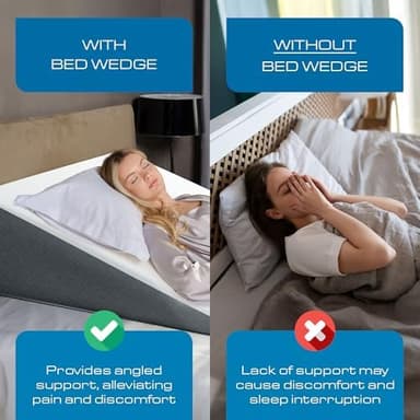 Kolbs Extra Wide Bed Wedge Pillow for Sleep Apnea, Acid Reflux, and Back Pain Relief, with Chic Jacquard Cover - Headboard GERD Pillow Wedges for Sleeping (Extra Wide 12" Height - Image 5