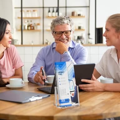 KTRIO Acrylic Brochure Holder 4x9 Inches 2 Pack, Clear Pamphlet Display Stand Plastic Flyer Holders for Booklets, Menu, Journals, Wall Mount or Countertop Use - Image 4