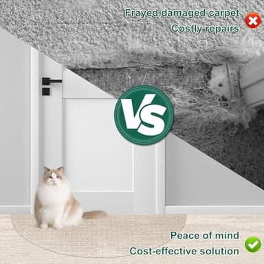 Semi-Circular Carpet Protector for Pets 2PCS, Plastic Under Door Cat Carpet Protector for Doorway, Easy to Cut Cat Scratch Carpet Protector Mat, Anti Scratch Carpet Scratch Stopper for Cats - Image 2