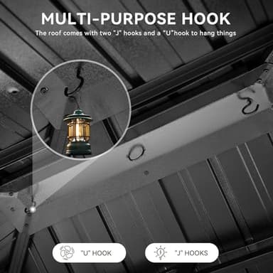 Aoxun 10'x12' Hardtop Gazebo, Aluminum Frame Canopy with Double Galvanized Steel Roof, Outdoor Metal Pavilion with Netting, Curtains for Backyard, Patio and Deck - Image 8