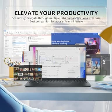 Dell Inspiron 15.6" Touchscreen Laptop - Business & Student Laptop Computer, with Office Lifetime & Win 11 Pro, AMD Ryzen 7 7730U, External DVD Drive, WVA LED FHD Anti-Glare Display, 64GB RAM, 2TB SSD - Image 2