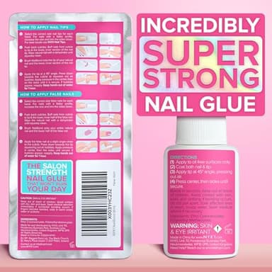 Super Strong Nail Glue for Press On Nails, Nail Tips & Acrylic Fake Nails (8ml) NYK1 NailBond Brush On Glue for Press Ons, Tips & Acrylics - Long Lasting, Maximum Strength, Mess-Free Application - Image 6