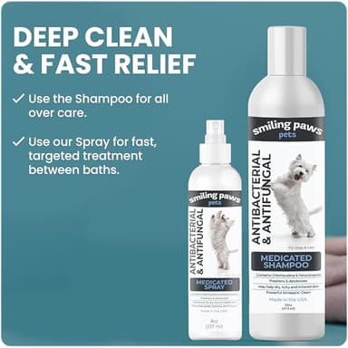 Smiling Paws Pet Medicated Shampoo for Dogs & Cats - Dog Shampoo for Smelly Dogs - Passionfruit Scent (16oz) - Image 6