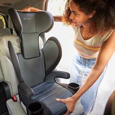 Safety 1st Grow and Go 2-in-1 Booster Car Seat with ComfortWings, Converts High-Back to Backless, 19" Wide, Fits 3 Across, Lightweight, Foldable, Easy-Clean, Cup Holders, 40-100 lbs, Crushed Grape - Image 16