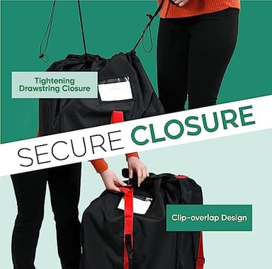 reperkid Car Seat Travel Bag for Airplane, Black and Green, 33" H x 18" W x 18" D, Fits Most Convertible, Booster and Infant Car Seats – Premium Waterproof Cover, Adjustable Shoulder Strap - Image 6