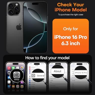 TAURI 3 in 1 for iPhone 16 Pro Case, [Compatible with MagSafe] with 2X Screen Protectors, Slim Magnetic Phone Case for iPhone 16 Pro 6.3", Matte Black - Image 7