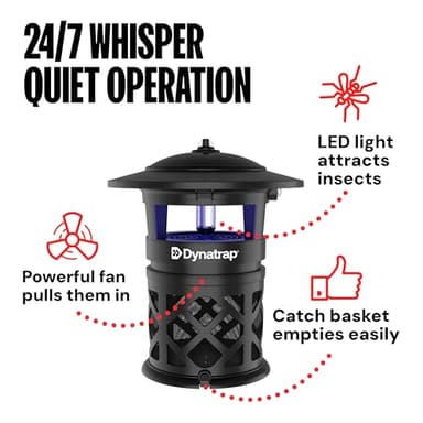 Dynatrap DT2030SR Fly Traps Outdoor - Mosquito & Flying Insect Killer for 1 Acre – Kills Mosquitoes, Flies, Gnats, Wasps - Bug Zapper Alternative - Black - Image 6