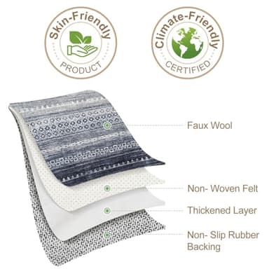 Nakagishi Area Rugs 9x12 Living Room Rug: Washable Boho Large Neutral Modern Soft Stain Resistant Indoor Floor Non-Slip Moroccan Accent Carpet for Bedroom Nursery Kid Playroom Office Dining Room- Blue - Image 9