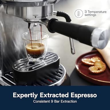De’Longhi Dedica Maestro Espresso Machine with Milk Frother, 15-Bar Pump & Temperature Control - Barista Coffee Maker Kit for Espresso, Latte, Cappuccino & Iced Coffee - Italian Stainless Steel Design - Image 2
