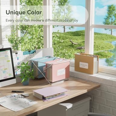 EcoStash Wheat Straw Expanding Hanging File Folders, 3 Color File Organizer, 1.2" Accordion Pockets, Large Capacity, Letter Size for Filing Cabinet, 100% BPA Free, Return to Nature, Healthy Living-6 - Image 5