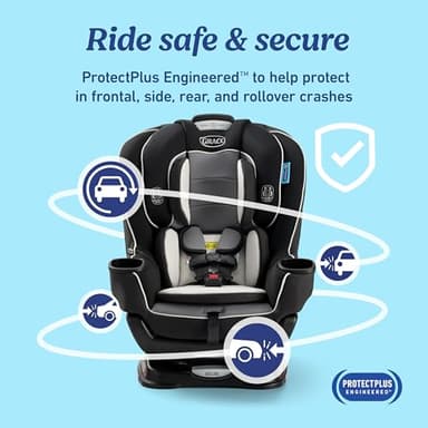 Graco Extend2Fit Convertible Baby Car Seat, Rear and Forward Facing, Adjustable Extension Panel for Extra Legroom, Kenzie - Image 4