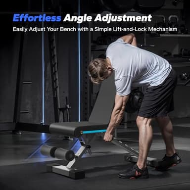 MERACH Weight Bench, Foldable Weight Benches for Home Gym with 990 LBS, Adjustable Weight Bench with 72 Training Angles, Incline Bench Press for Full Body - Image 5
