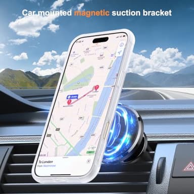 SKYLMW Compatible with iPhone 16 Pro Case with Invisible Magnetic O-Ring Stand Military-Grade Phone Case for iPhone 16 Pro 6.3" [Compatible with Mag-Safe][Great Grip Feeling],Translucent - Image 4