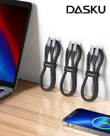 Dasku USB C to Lightning Cable 3Pack 10 FT, [MFi Certified] iPhone 14 13 Fast Charger Extra Long 10 Foot Type C Charging Cord Compatible with iPhone 14 13 12 11 Pro Max Mini 8 Plus SE iPad and More - Image 7